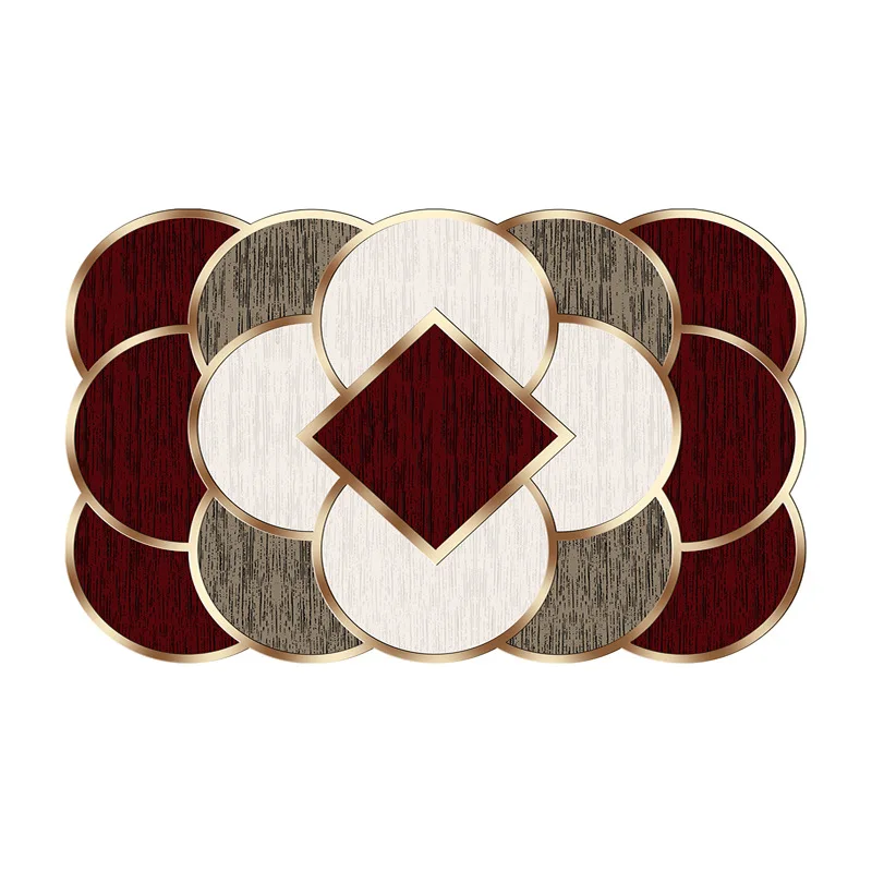 Sunny Textile Nordic Style Mats For Living Room Golden Diamond Velvet Geometric Marble Pattern Living Room Mat