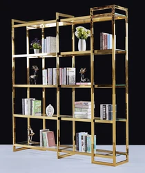 Yaqi 2021 Luxury modern design Hot Sale High Quality Metal Home Book Shelf