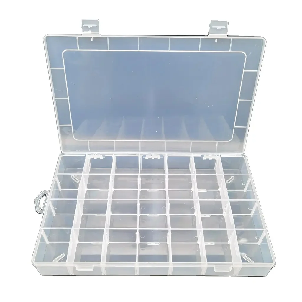 Wholesale cheap custom plastic rectangle detachable 28 grids slot organizer storage container box
