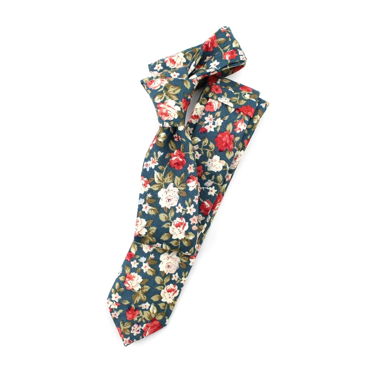 Wedding Groom Groomsmen Spring Flower Notion Men Casual Fashion Printed Handmade Skinny Slim Floral Thin Organic Cotton Tie