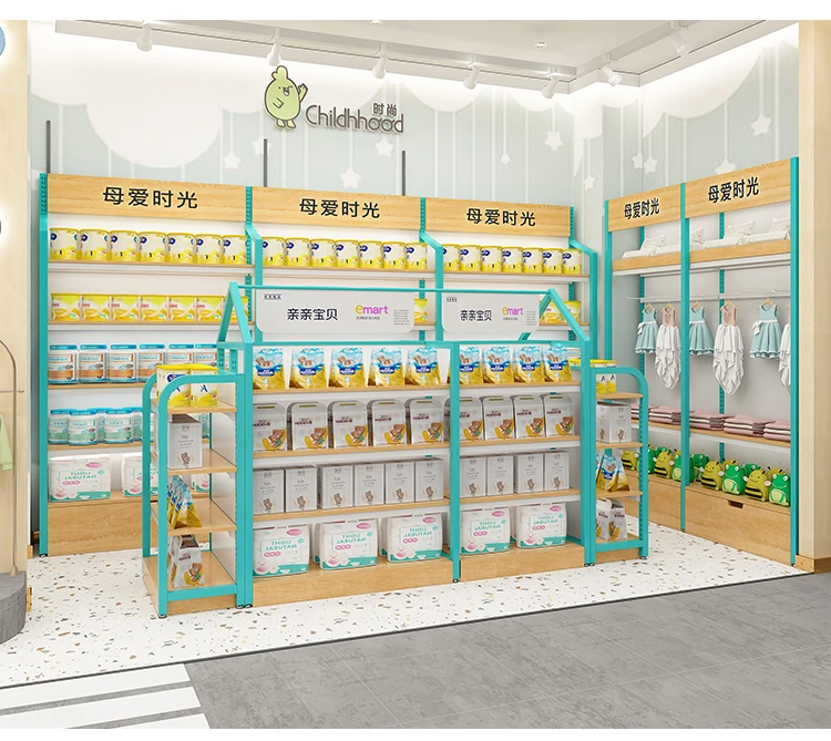 Металлические стальные товары Miniso под заказ продуктовый магазин витрины стеллажи для беременных Gondola детского