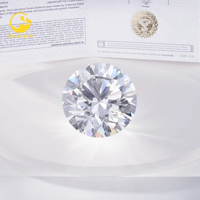 IGI GIA Certificate 0.5ct 1ct 1.5ct 2ct 3ct Wholesale Lab Created Diamond Loose HPHT CVD Lab Grown Diamond