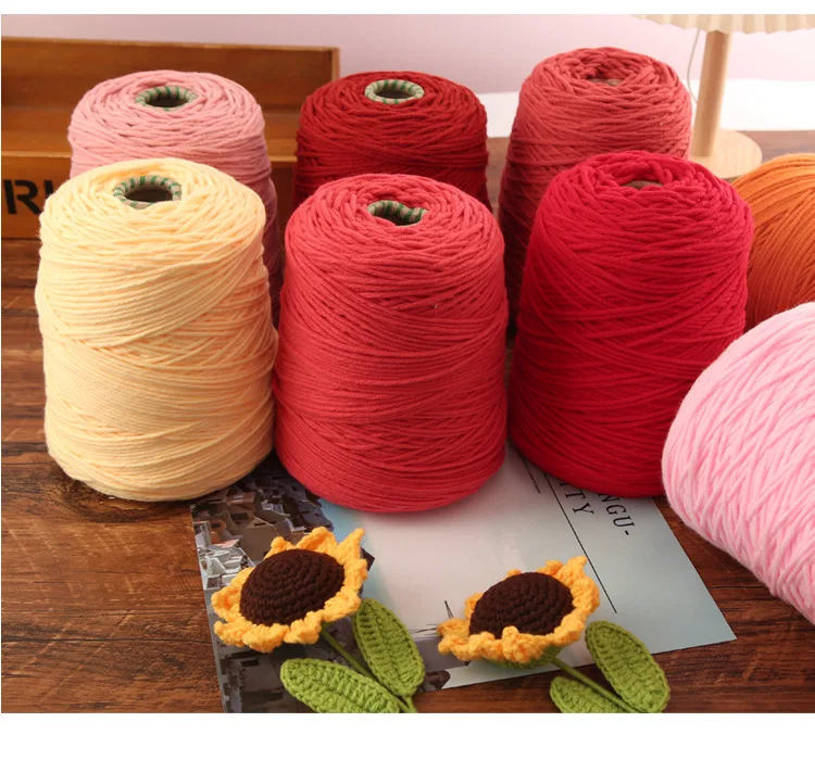 Milk Cotton 400g Wool Acrylic 8-Layer Conical Tufting Gun Carpet 1kg Bulk Crochet Yarn 100g DIY Tufting Carpet 8 Layers Dyed