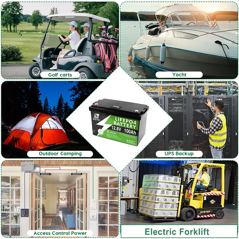 Stock 12V 100Ah 200ah 300Ah LiFePO4 Battery 5kwh 10kwh Lithium Ion Rechargeable  12V 200AH Battery for golf carts