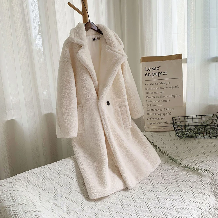 
2019 Spring Winter Solid Color Women Faux Fur Coat Outerwear Lamb Coat 