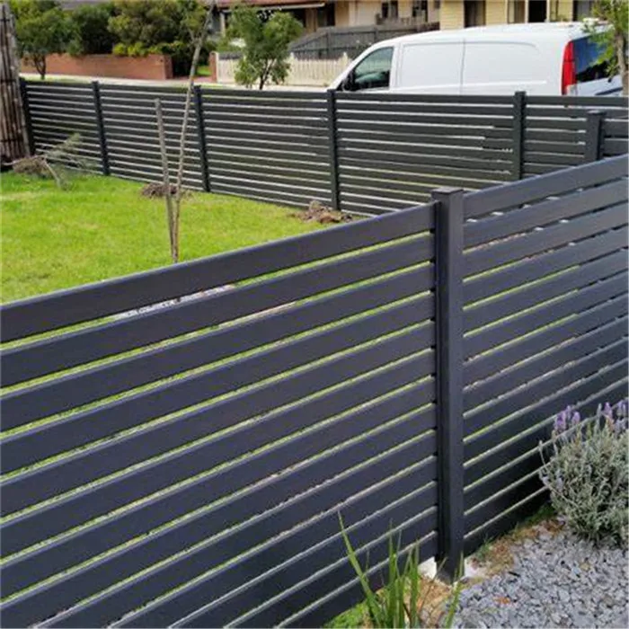 New Style Security Lightweight Outdoor Metal Apartment Protection Black Slat Panel Aluminum Garden Wall Fence