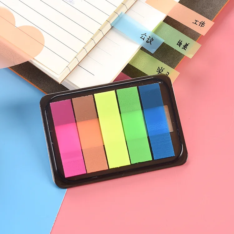 
PET Waterproof Sticky Notes Fluorescence Self Adhesive Index Label Stickers 