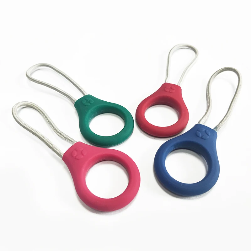 Custom Engraved Logo rubber Brand Zipper Pull Charms for handbag