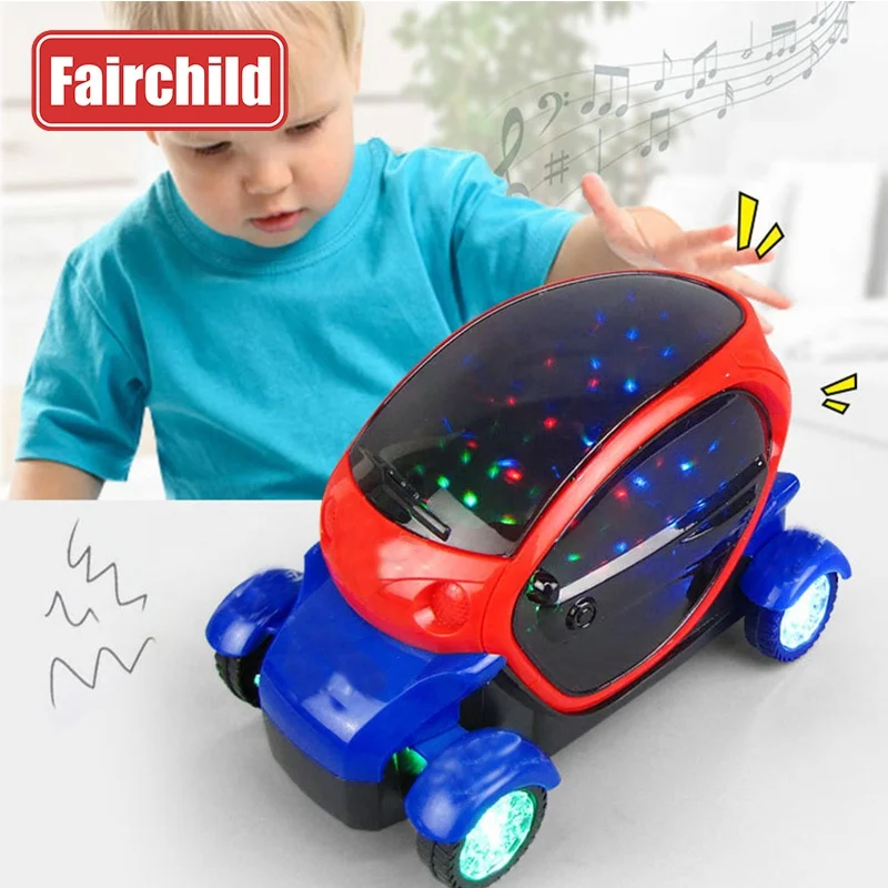 Light Stunt Toy Car Toys Truck with Light Music Electric Toy Car Rolling Car 3D for Kids Plastic Color Box Unisex ABS 120PCS/CTN