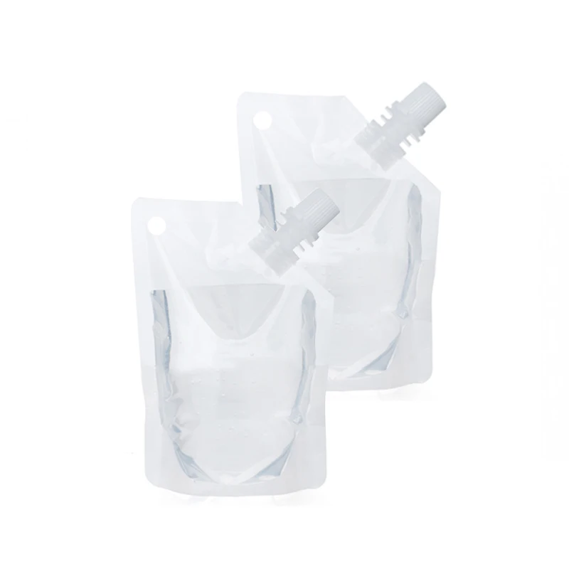 Transparent plastic flexible gallon beverage bag take out bag spout pouch for carbonated drinks packaging