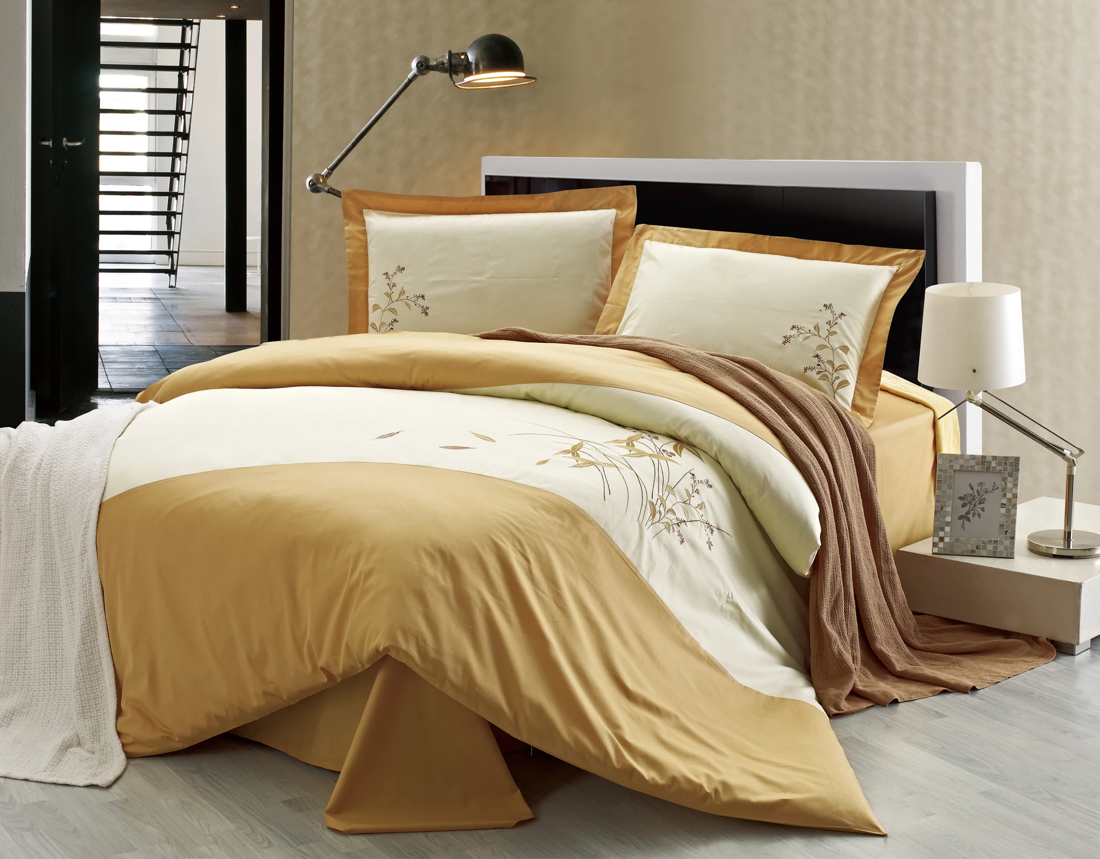 
4 piece luxury home duvet cover bedding set 100% cotton 