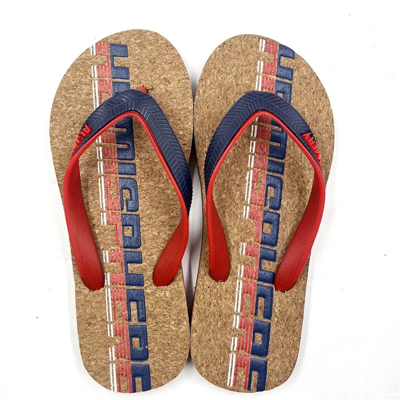 Custom Sawdust Wood Grain Flip-flops for Men and Women Rubber EVA Beach Slippers