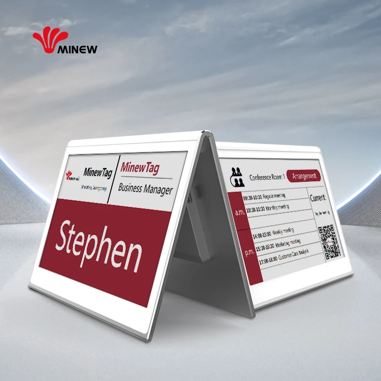 Wireless Intelligent Table Tag 7.5 Inch Digital Large E-Ink Nameplate Display Electronic Office Conference Table Nameplate