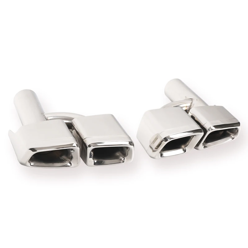 1 Pair Exhaust Pipe 304 Stainless Steel Nozzles For Mercedes  C E S Class W212 Muffler Exhaust Tip