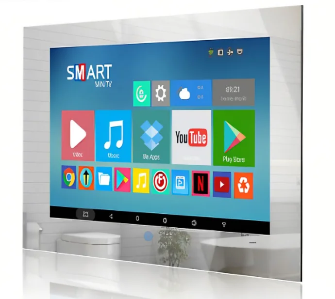 2022 latest design waterproof smart makeup mirror bathroom android hotel vanity mirror