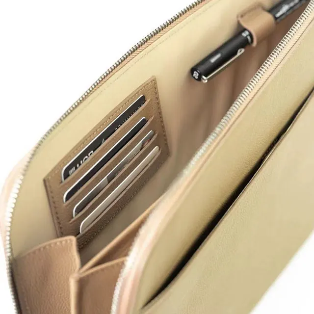 Персонализированная Оптовая деловая сумка для ноутбука портативная женская кожаная