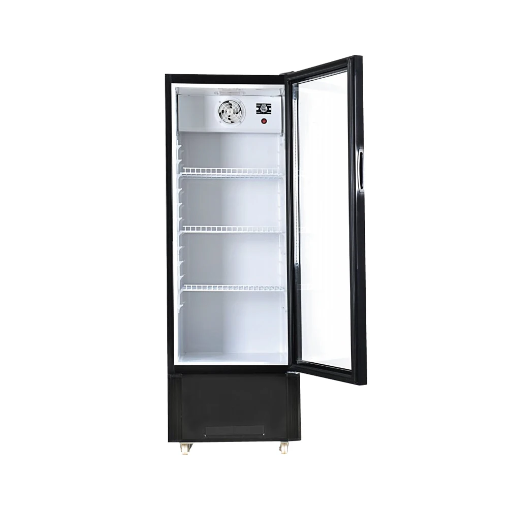 High Quality Front Door Transparent Glass Display Frozen Supermarket Showcase