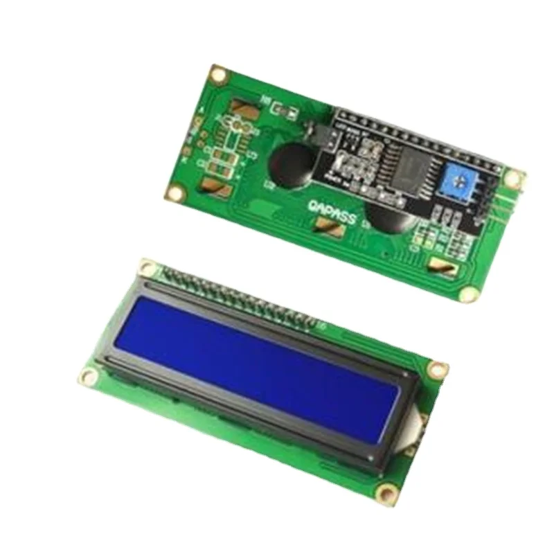 Blue Screen Yellow and green screen IIC/I2C 1602 LCD module LCD1602A Blue screen with module behind