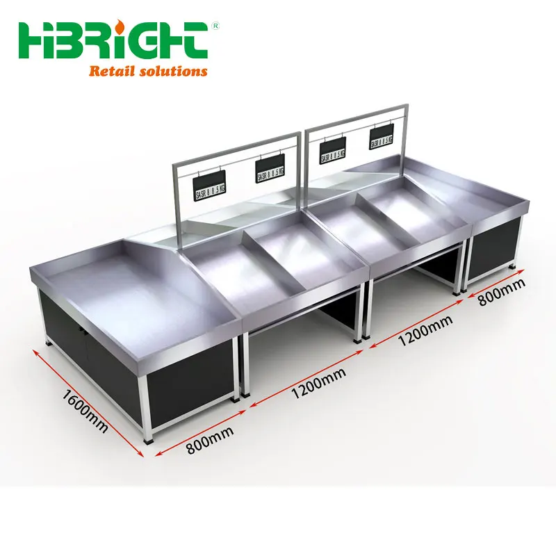 Hypermarket Supermarket Produce Tables for North Amerian Market
