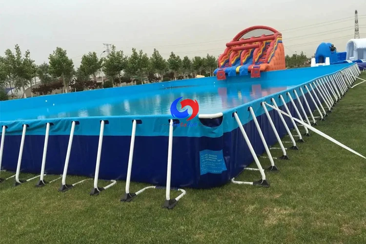 gutefun ready made Easy Assembly 5 feet deep square above ground swimming pool metal frame pool 25m x6m x 1.50