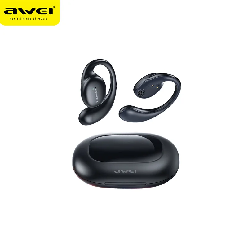 Awei T80 HiFi Stereo Sound Air Conduction Headphones Clip On Wireless Earbuds With Touch Control