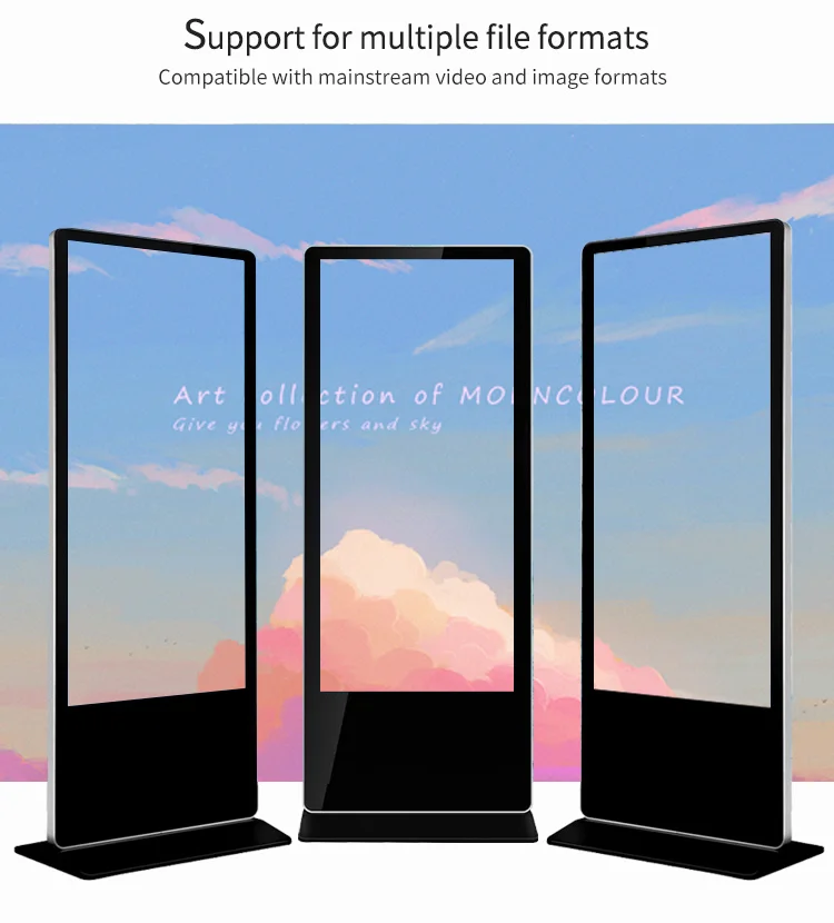 Factory Price  16:9  LCD Standing Bus Stop Outdoor Advertising Monitor Totem Kiosk 50/60/49 Inch IP65 High Brightness