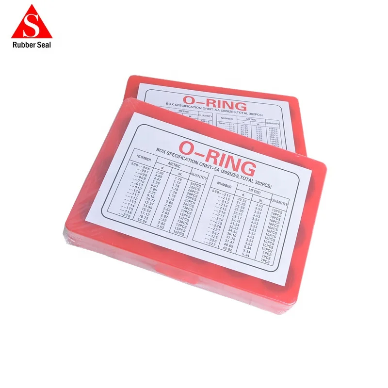 ASTM NBR rubber O-ring kits 30 size 382pcs excavator repair O ring box O-ring seal kit