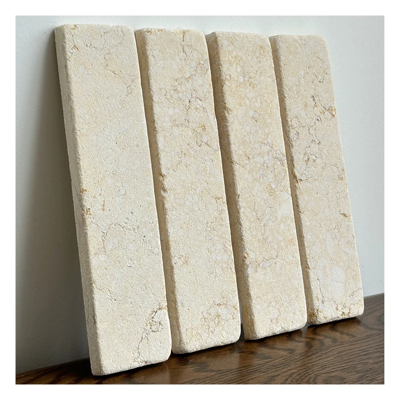 Beige limestone tile 200x50mm paving tiles display show storage pad lime stone tile natural stone classic flooring paver