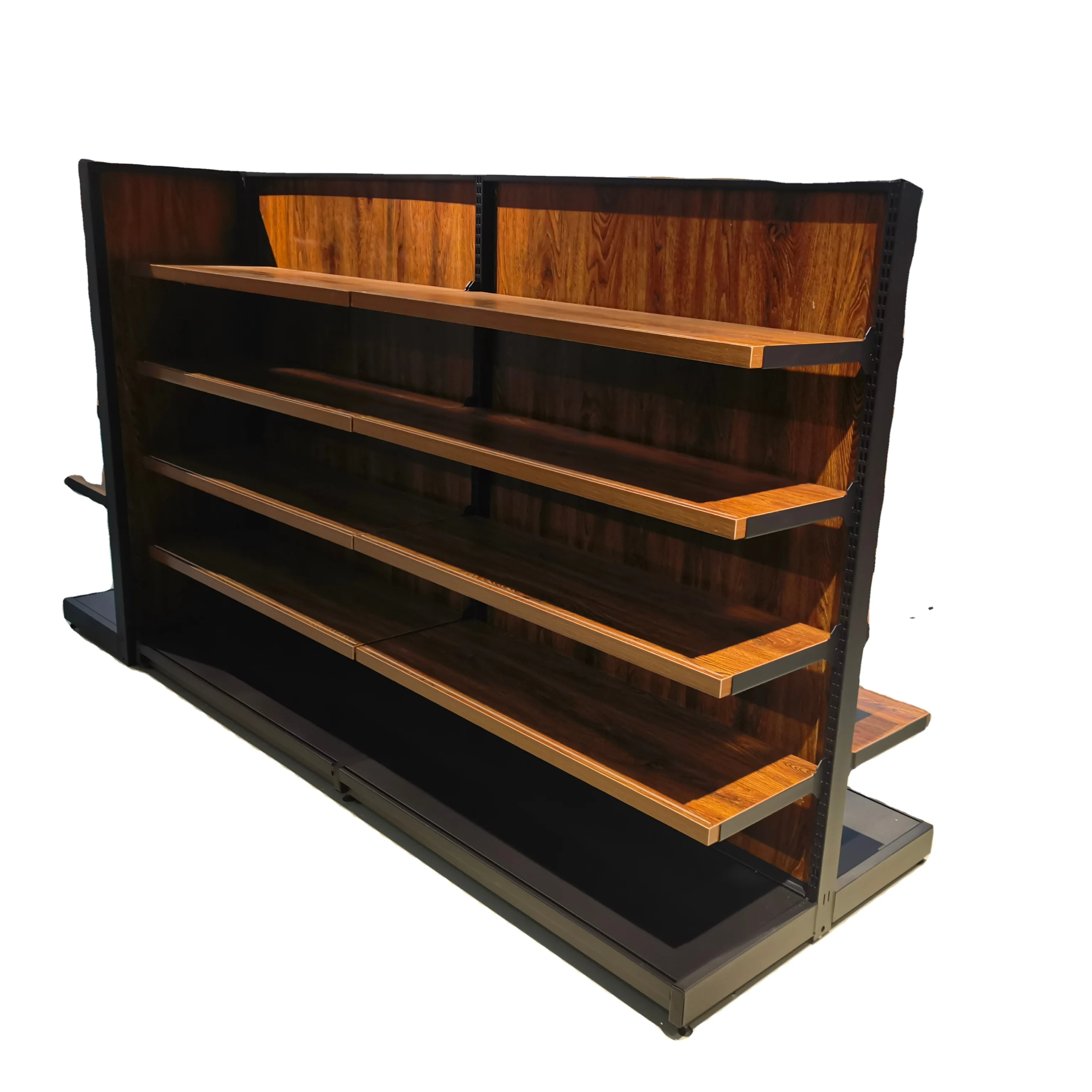customized size  metal Wood convenience store rack Texture Grocery Rack supermarket shelf
