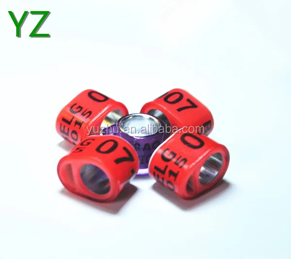 Special Oval Aluminium with plastic Ring  pigeon ring with hole, inserted into electronic chip