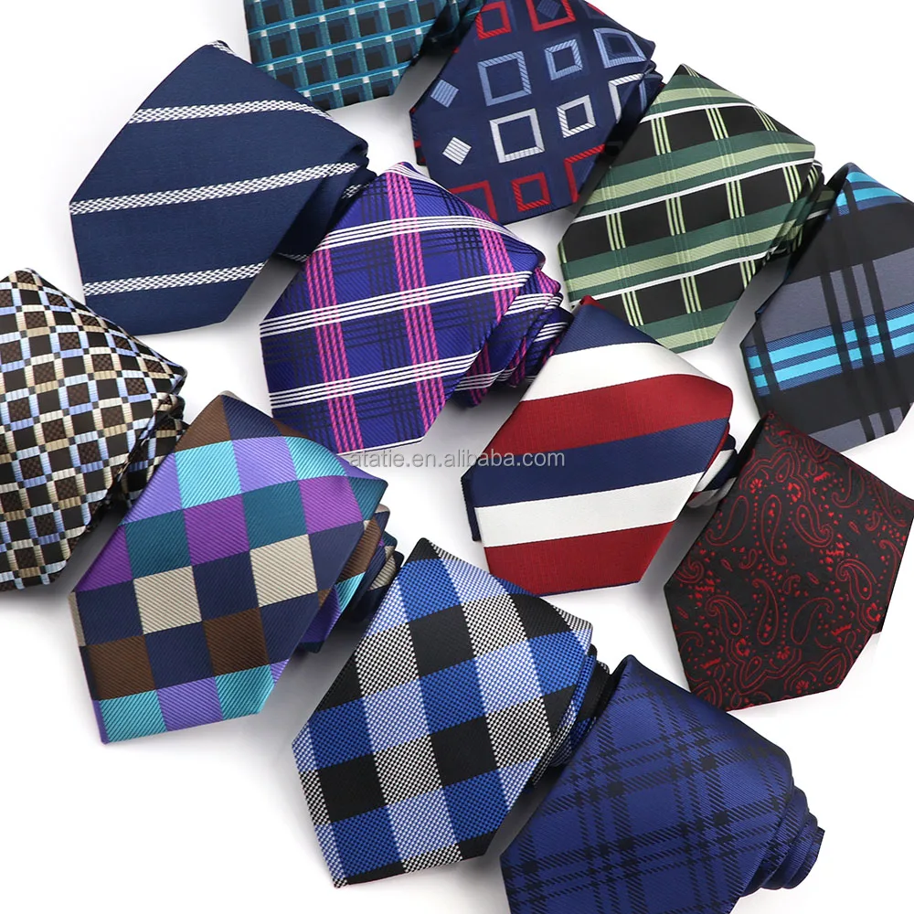 New Jacquard Classic Woven Plaid Neck Tie Men Striped Floral Check Ties Fashion Polyester Necktie For Wedding Business Suit Tie