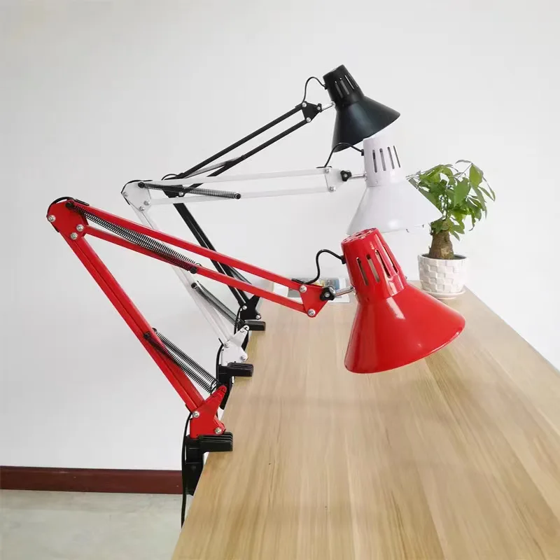 Height Adjustable Metal Swing Arm Desk Lamp with Fixture Architectural Gooseneck Desk Lamp for Study Reading Room