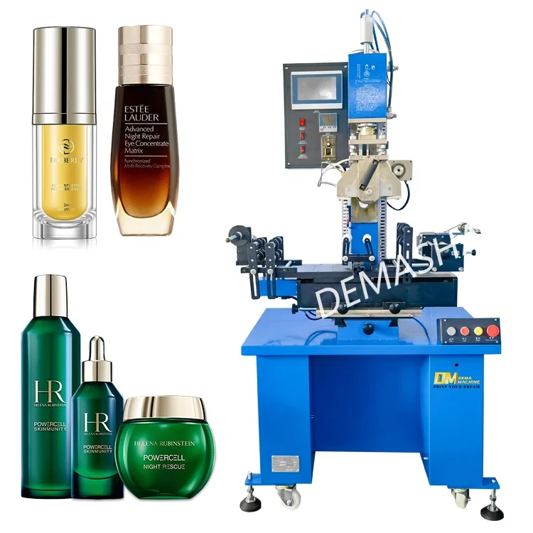 DM small automatic hot foil stamping machine cosmetic logo for plastic bottles glass bottle