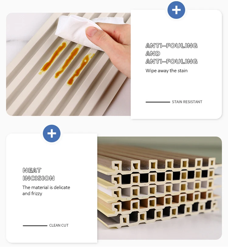 Pvc wpc wall panels interior decoration fluted wall panel wpc great wall panel Wood Plastic Composite building materials