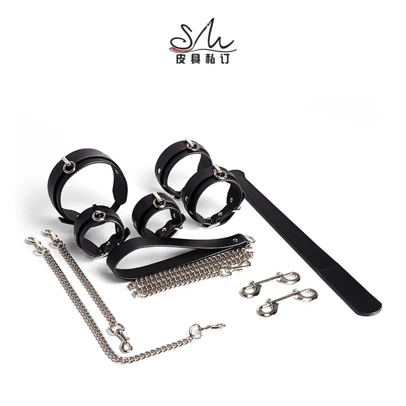 ISO BSCI factory wholesale sex toys BDSM bondage PU leather fetish kit restraints slave bondage for couples bdsm bondage fetish