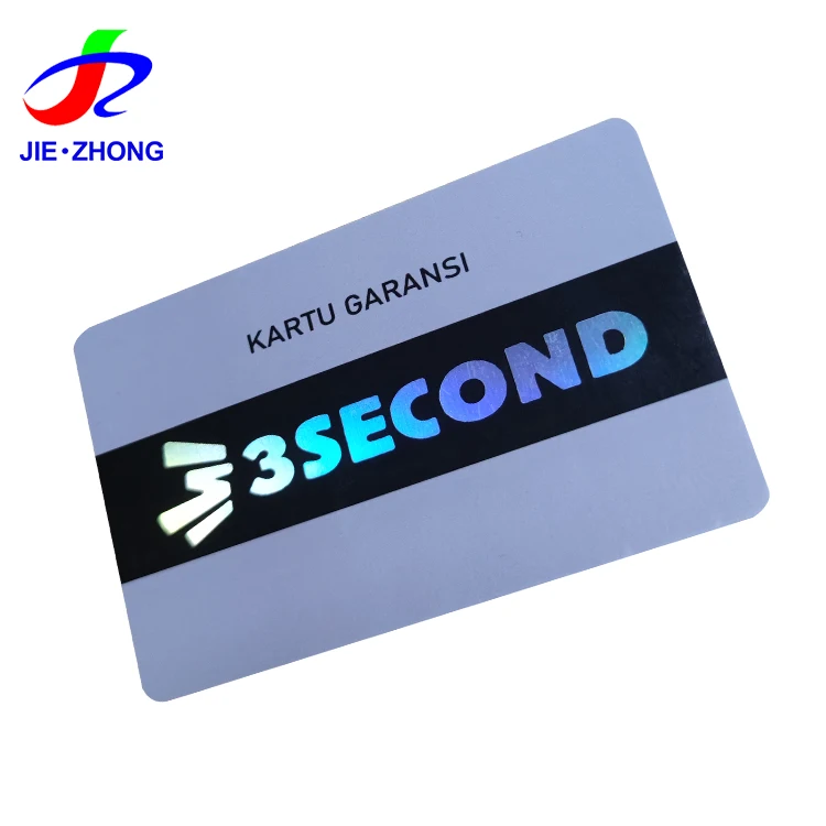 professional Custom Pvc Id Holographic Certificates Authenticity Card With Sticker