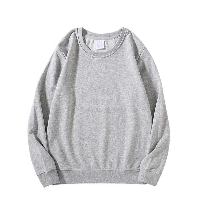 Solid color 380 grams plus velvet  brand hoodie pure cotton round collar logo