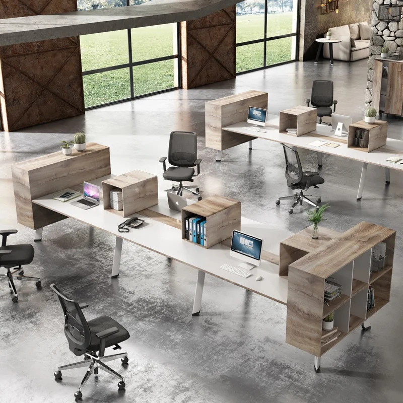 Foshan Furniture Person Modular Open Office Partition Workstation Staff Table Hot Sale 4 Commercial Furniture