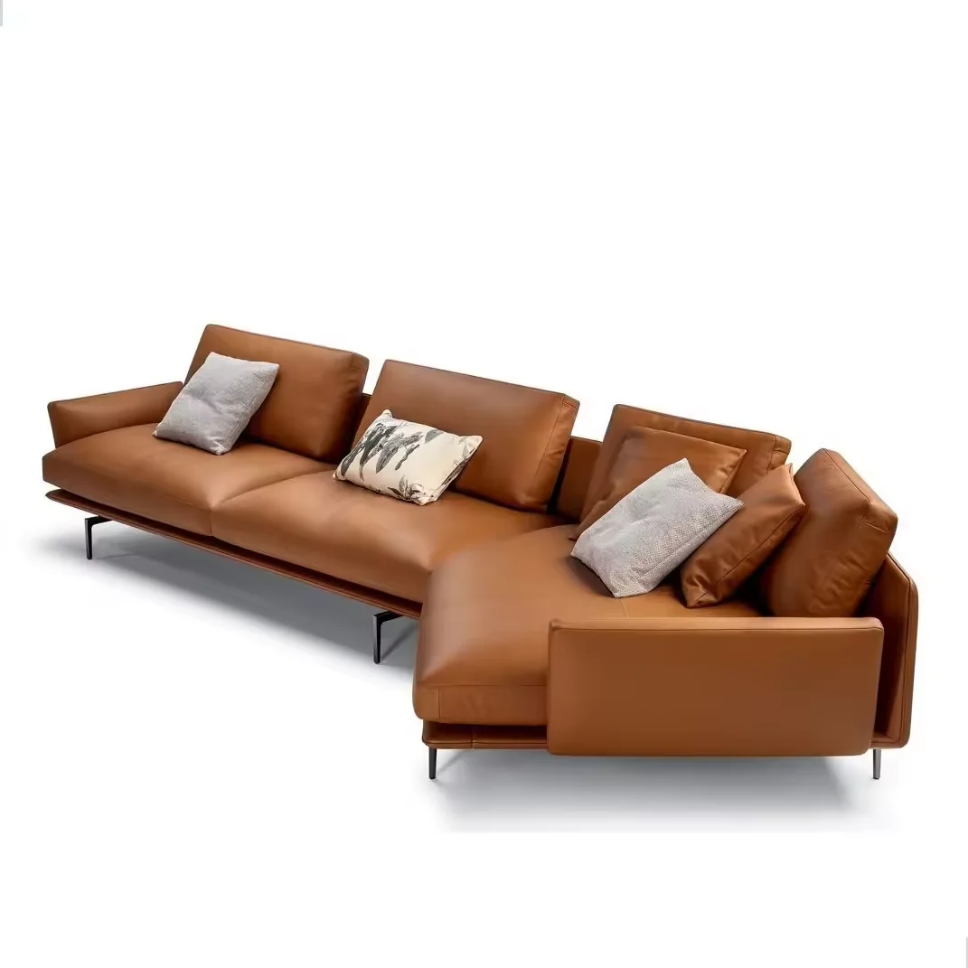 Modern Design Luxury Leather Hall Reception Sofa Villa Living Room Corner Sofa
