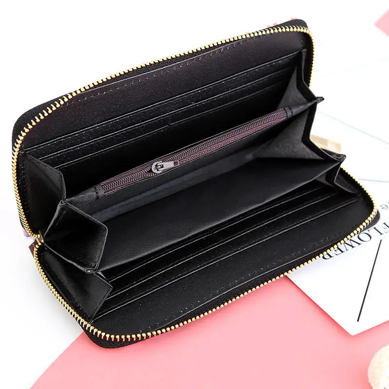 2022 flower printed small cheap purses luxury wallet women ladies