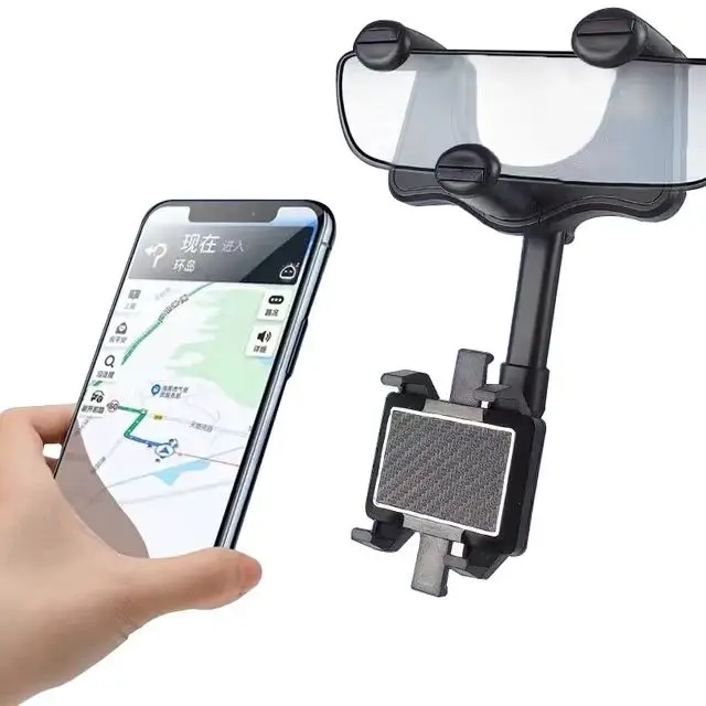 One Sample OK Smart Mobile Phone Holder Rearview Mirror Car Phone Holder Rear View Mirror flexible phone bracket