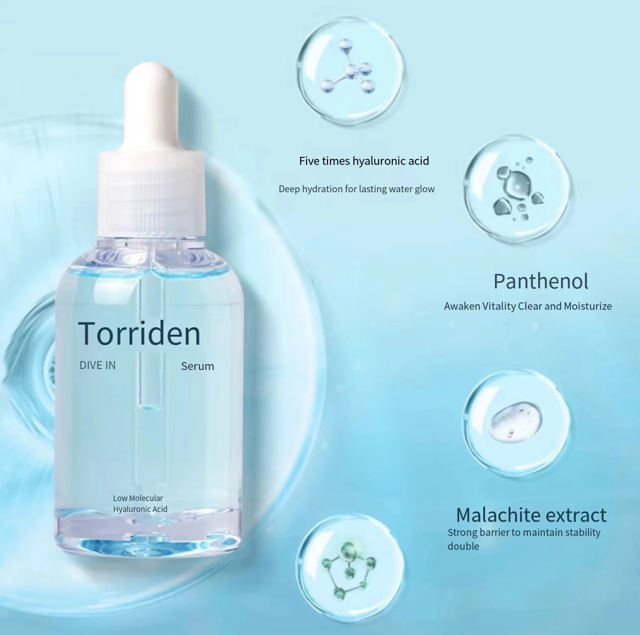 TORRIDEN DIVE-IN 50mL Low Molecular Hyaluronic Acid Serum Vitamin C Vegan Whitening Anti-Aging Anti-Wrinkle Face Skin