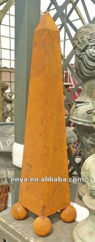 Metal Outdoor Garden Pyramid Obelisk Ornaments Sculpture