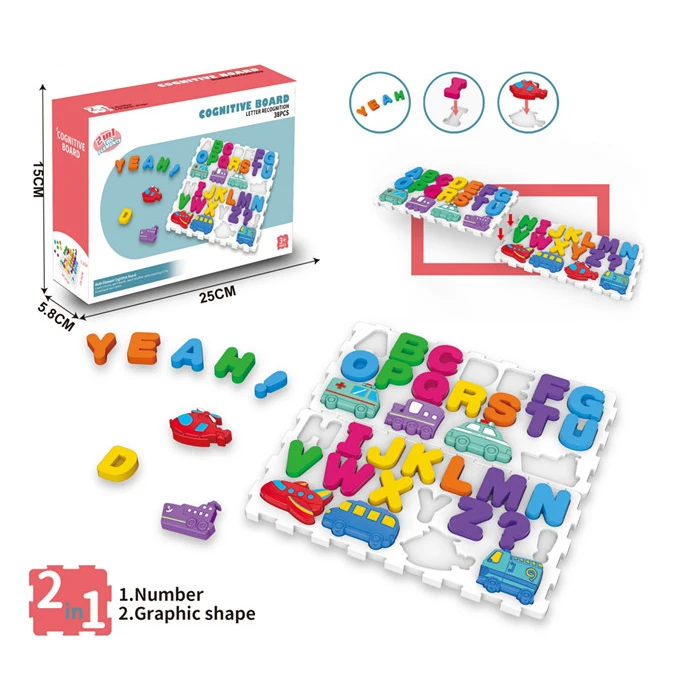 Early Education Toys Baby Busy Board English Letters and Number Matching Board Game Montessori Puzzle Blocks for Kids