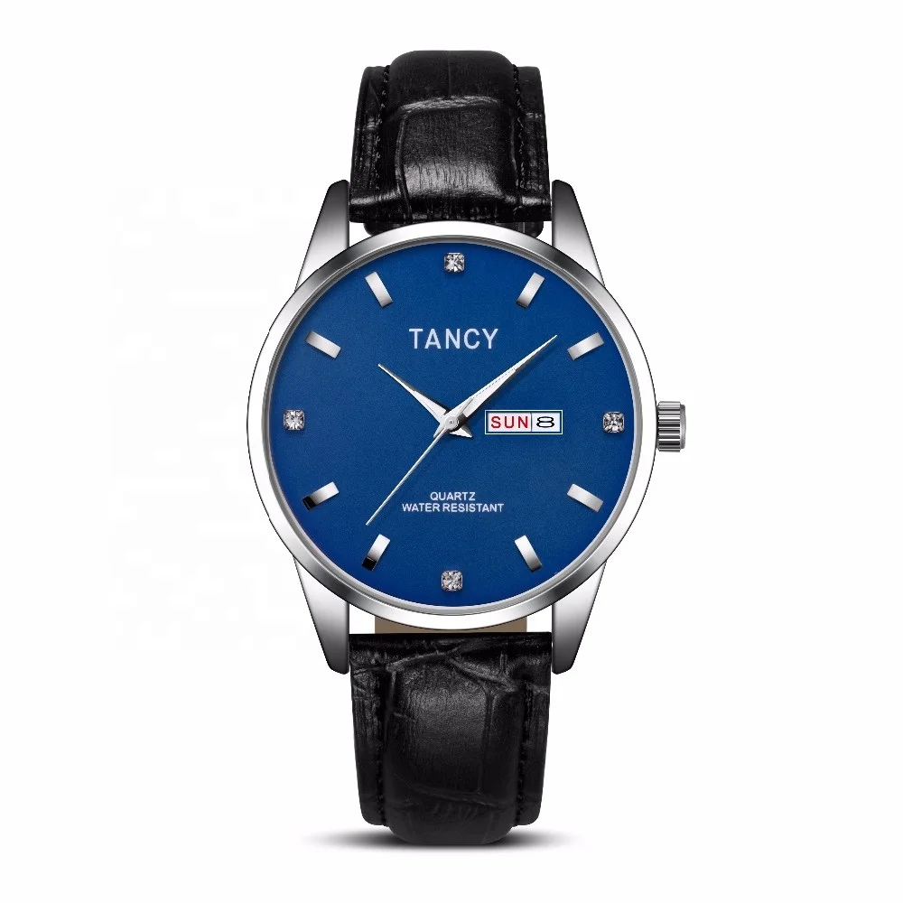 Guangzhou factory OEM customize  logo Alloy watch thinner PU leather band simple dial unisex luxury watch