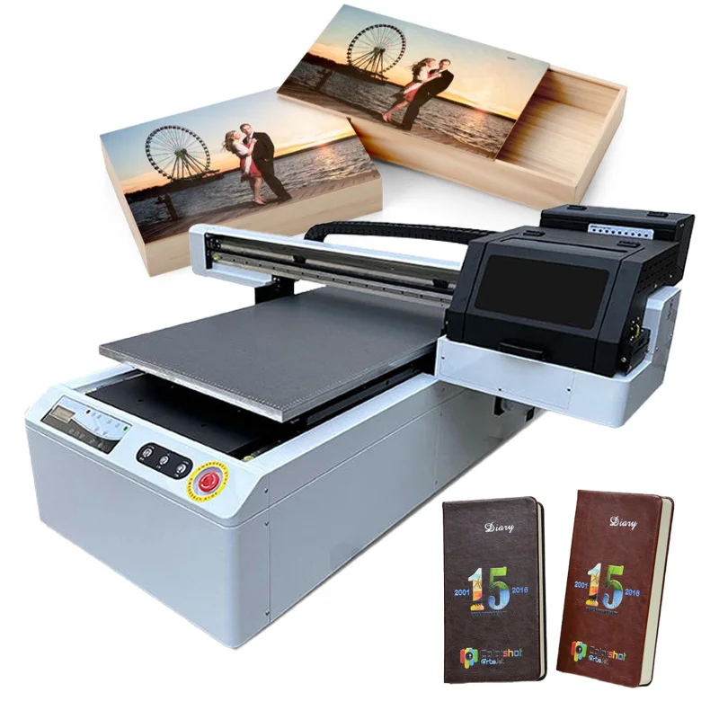 Двойной XP600 I3200 6090 Ультрафиолетовый планшетный принтер автоматический для малого бизнеса машины идеи акрилового стекла металлический чехол телефона
