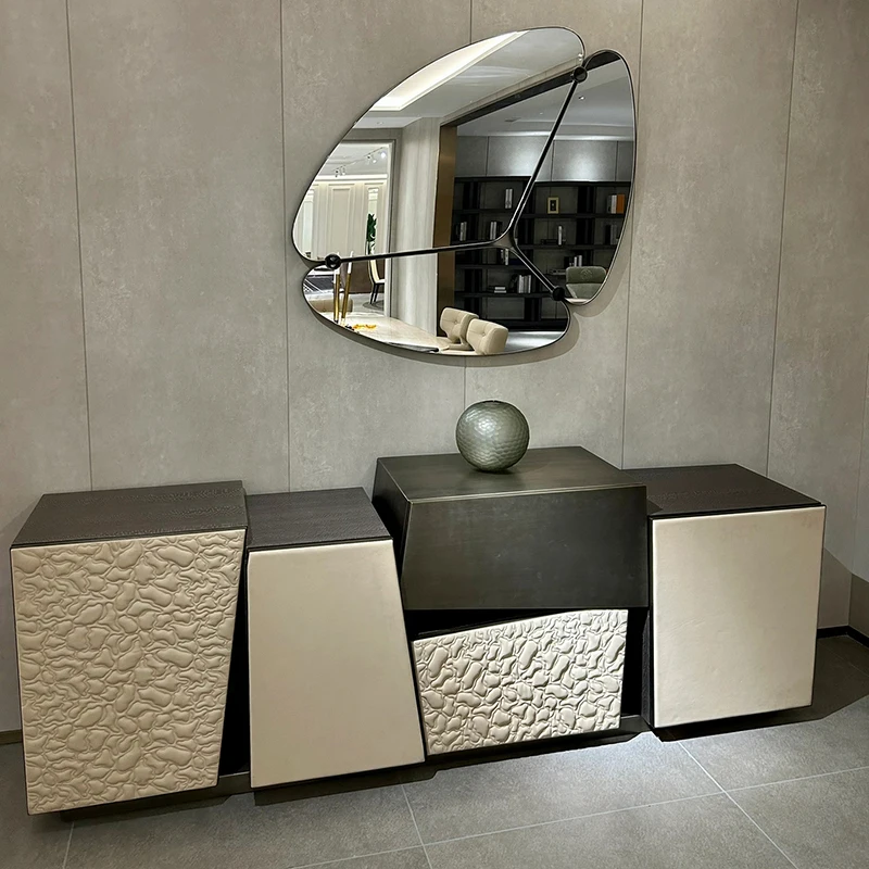 Rikkasi High-end luxury dining room sideboards storage furniture sets Italian modern buffet cabinet table