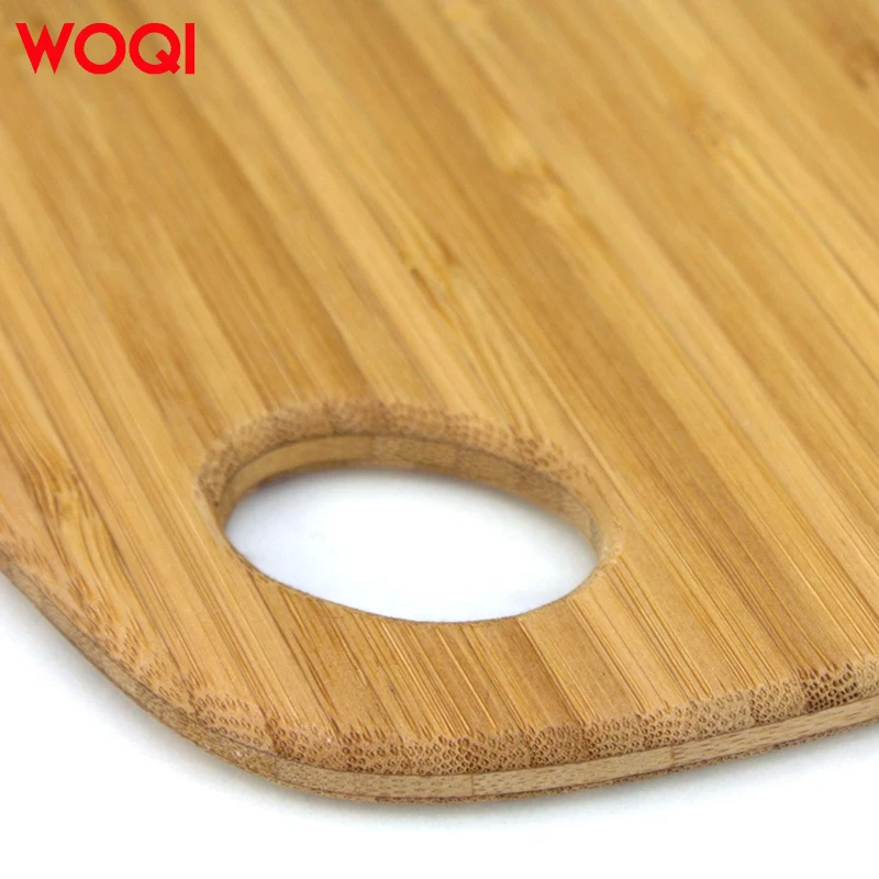 WOQI non-slip wood Bamboo Cutting Board Dishwasher Safe Kitchen Chopping Block For Meat and Bread Food Small Serving Tray