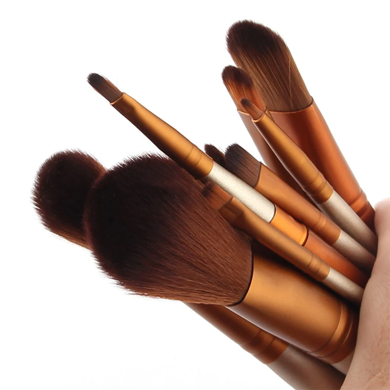 New 12 Pcs Iron Box Makeup Brush Set Eye Shadow Lip And Eye Makeup Brush Contouring Brush Loose Paint Portable Beauty Tools