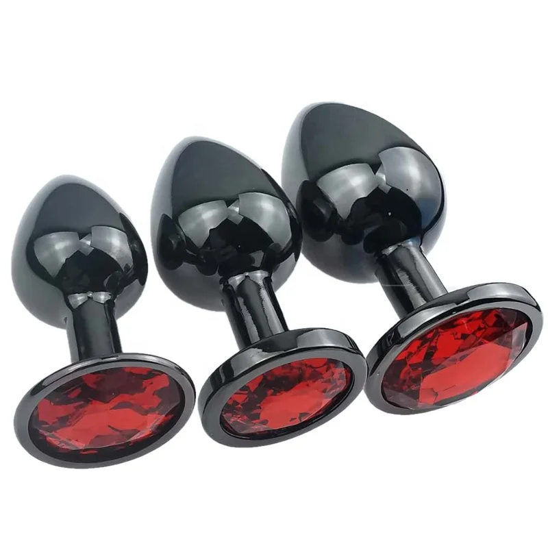 Sex product gunmetal color butt plug anal plug adult massager beads sex anal toy Aluminum alloy